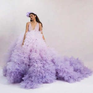 Vestidos de Festa LY-PD0257, Vestidos de Luxo para Prom, Vestidos de Noite com Rendas, Vestidos Elegantes em Gradiente Lilás para Mulheres - Product Image 2