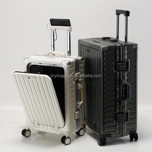 Wholesale Smart Functions Waterproof Front Open Luggage Fashionable Aluminum Frame PC Hard Shell Laptop Pocket Durable <strong>Valise</strong> - Product Image 5