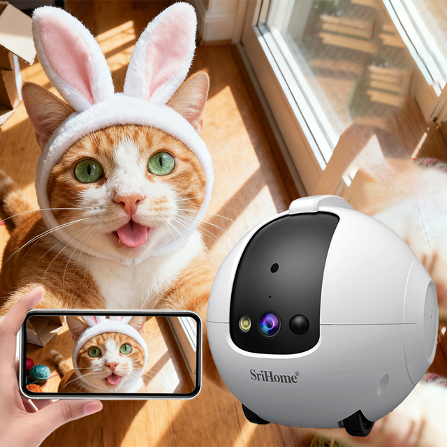 Household Whole House Mobile Intelligent Guardian Robot Amuse Pet Care Mobile Camera 4MP HD Pet Camera Laser Toy Pet Monitor