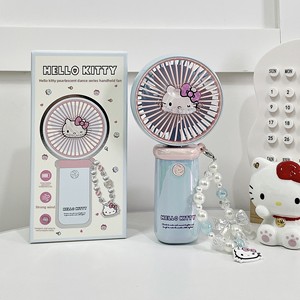 Mini ventilateur portable en plastique mignon, double usage (main et bureau), design tendance pour filles, silencieux, rechargeable, idéal comme cadeau - Product Image 1