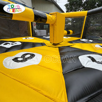 Jeu d'obstacles gonflable commercial Wipeout, jeu de barres rotatives électriques pour la location d'événements de carnaval en extérieur
