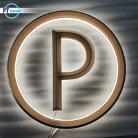 Lettres en relief rétroéclairées par LED, logo métallique 3D personnalisé avec éclairage halo