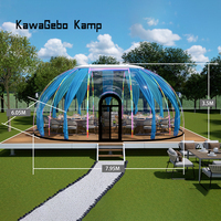 Dôme de glamping transparent en polycarbonate PC préfabriqué de grande taille ovale personnalisé Kawagebo Kamp