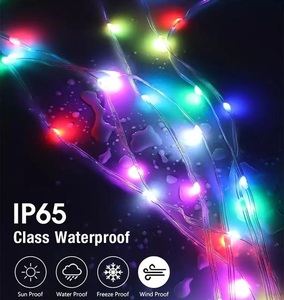Guirlande lumineuse LED solaire extérieure étanche en cuir pour jardin, cour, camping, décoration, vente directe d'usine, télécommande - Product Image 5