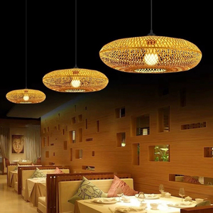 Style japonais Vent silencieux LED Veilleuse Fer Suspension Lumière Rotin Hôtel Homestay Modèle Chambre Vide Villa Magasin de Vêtements Chambre - Product Image 5