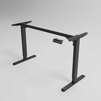 Bureau ergonomique réglable en hauteur B2B avec cadre en métal noir et contrôleur à mémoire de forme