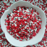 1kg Perlengkapan Slime DIY untuk Kerajinan Natal, Irisan Buah Polimer, Taburan Segitiga, Campuran Semangka Bintang, Tanah Liat Polimer