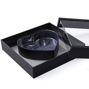 Angel's Heart Acrylic Panoramic Preserved Rose Flower Heart Shaped Christmas Flower <b>Gift</b> <b>Box</b> - Product Image 3