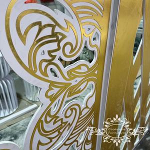 PVC oro acrilico sfondo <span class=keywords><strong>arco</strong></span> <span class=keywords><strong>matrimonio</strong></span> eventi decorazione parete Set Up palco - Product Image 3
