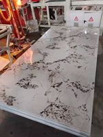 Panneau mural décoratif en PVC revêtu de UV de qualité supérieure, motif marbre/granit, pierre, roche, pour décoration intérieure en usine