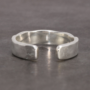 Anillos de plata de ley para hombre y mujer, joyería ajustable minimalista con diseño de martillo de mano brillante, S925 - Product Image 4