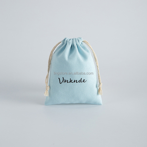 New Eco-friendly <b>Light</b> Blue Cotton Canvas Drawstring Bag 10x15 cm Jewelry Pouch Cotton <b>Rope</b> Women Girls Fashionable Container - Product Image 6