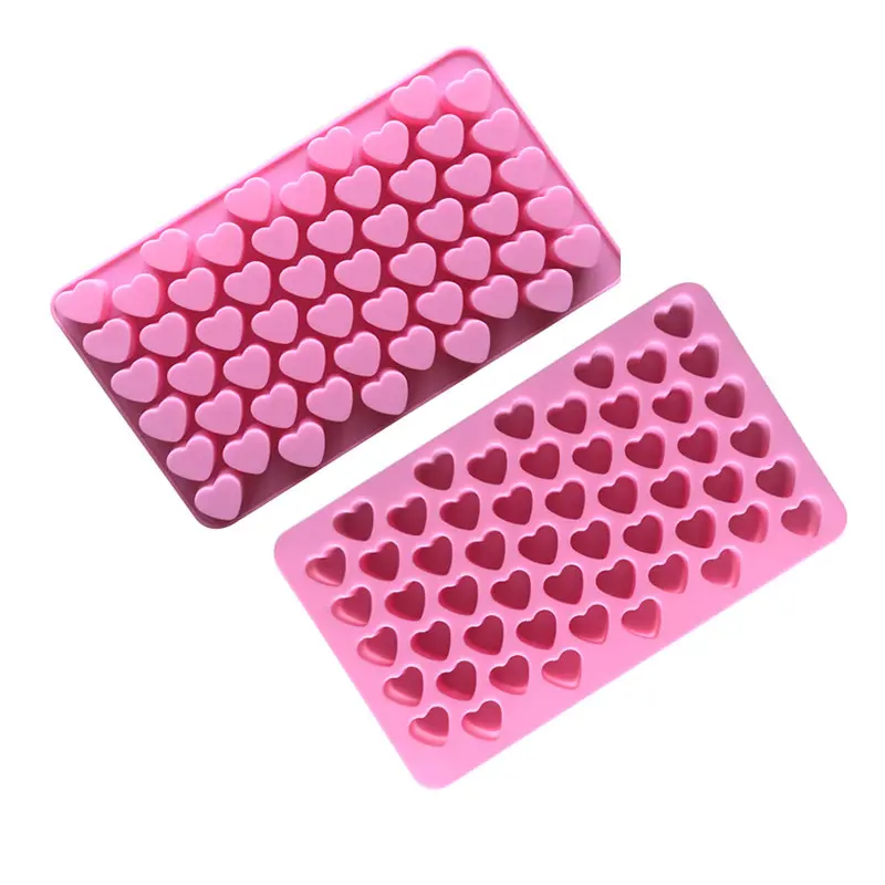Gummy Heart Molds Silicone Mini Heart Shape Mold for Baking Silicone Molds for Candy Chocolate Soap Jelly Cake Heart Ice Tray