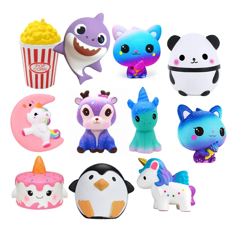 Kids diy custom PU unicorn animal cake squishy toys for mini cute pu stress ball funny toy soft stress relief kawaii squeeze toy