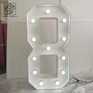 Letras de Madera Blancas Personalizadas para Marquesina, Letrero con Número LED de 4 pies con Garantía de 3 Años para Decoración de Bodas y Fiestas - Product Image 1