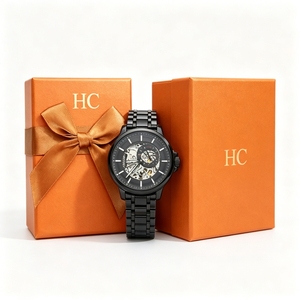 Modern Design Watch Box Lid and Base Rigid <b>Paper</b> Gift Box with Watch Pillow Custom Logo Watch Packaging for New Brand Launch - Product Image 4