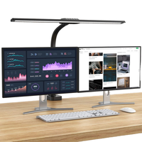 Grande lampe de bureau LED à col de cygne flexible en ABS, avec minuterie, électrique, à courant continu, moderne, simple, à commande tactile, intensité variable, lumière du jour