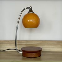 Lampe à cire aromatique couleur caramel pour cadeau d'anniversaire ou de Saint-Valentin, lampe diffuseur d'ambiance en bois massif sans flamme ni fumée Max Melt