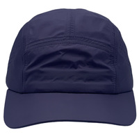 Casquette de course tendance à 5 panneaux perforée au laser, respirante et légère en nylon, pour hommes et femmes, avec logo brodé personnalisé