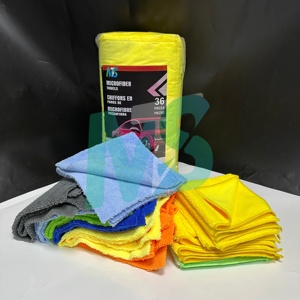 Chiffon de nettoyage de voiture OEM ODM de haute qualité, lot de 36, 40*40 cm, serviette en microfibre, serviette d'entretien automobile, serviette en microfibre - Product Image 1