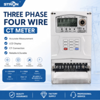 Compteur d'énergie intelligent prépayé triphasé de type CT STE38-CT, classe 1.0, IP54, GPRS, DLMS, IEC62052, LCD, 100A, 230V, pour l'industrie