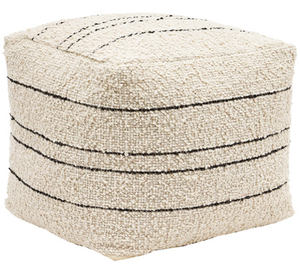 Pouf rond minimaliste en tissu de coton et de bambou, motif de feuillage artisanal, décoration murale mobile pour chambre à coucher, salon - Product Image 5