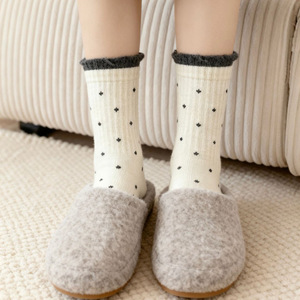 Non-Slip <b>Socks</b> Polka Dots Thickened Warm Winter Casual Youth Sports <b>Socks</b> Beige Gray Anti Slip <b>Soft</b> Skin Friendly - Product Image 2