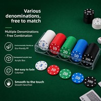 Jetons de poker ABS OEM ODM pour Texas Hold'em, durables et étanches, 100 pièces par boîte, spécial Mahjong et Échecs pour le divertissement