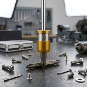 5ps Gold and Blue Quick-Attach 6.35mm Aviation Aluminum Strong Magnetic Ring <b>Screwdriver</b> Bit Adapter for Efficient Maintenance - Product Image 2