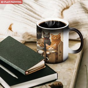Mug professionnel 11oz en céramique noire givrée, prêt pour la sublimation, activable par la chaleur - Product Image 3