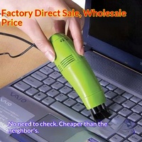 Keyboard Komputer USB Asrama Mahasiswa, Vacuum Cleaner Mini Plastik Kecil, Notebook, Mini Powerful Double Head, Penghisap Debu dan Abu