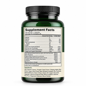 Suplementos Herbales para el Apoyo de la Próstata y el Equilibrio Hormonal en Hombres, Cápsulas de Ortiga y Semilla de Calabaza (60 Unidades) - Product Image 4