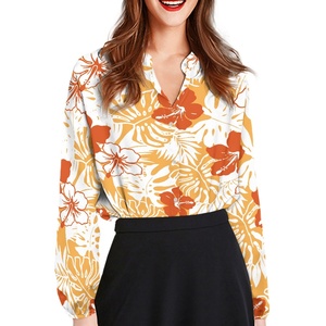 Femmes à manches longues dames décontracté boutonné revers hauts Blouse polynésien traditionnel Tribal <span class=keywords><strong>tatouage</strong></span> imprimer confortable chemise Streetwear - Product Image 4