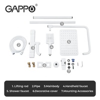 Gappo robinet de douche de bain blanc mélangeur de douche fiable avec thermostat corps en laiton ensemble de douche à une poignée G2491-8