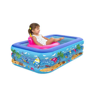 Piscine <span class=keywords><strong>gonflable</strong></span> <span class=keywords><strong>rectangulaire</strong></span> en PVC de 130 cm, épaisse, pour toute la famille, à prix d'usine, pour enfants et adultes - Product Image 3