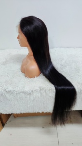 Letsfly 40in Promotion 200.3$ Long Long Hair 13X4 Frontal Virgin Hair <b>Wigs</b> Natural Black&1BT4 Smooth Straight Hair Brazilian 9A - Product Image 6