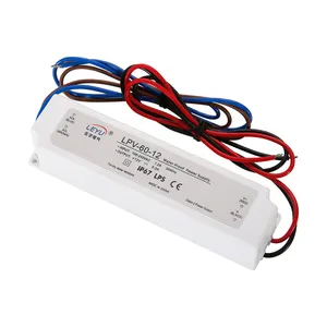 IP67 hiệu quả cao vỏ nhựa không thấm nước & rainproof chuyển đổi cung cấp điện 60 Wát 12V 5A dẫn lái xe dẫn cung cấp điện