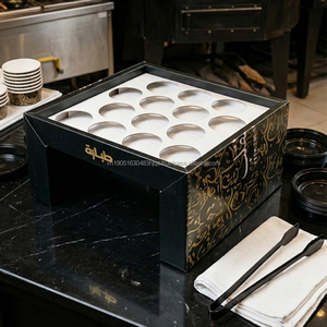 Custom Fast Food Fired Chicken Compartment <b>Box</b> with Convertible Lid Integrated Pedestal Tabletop <b>Snack</b> Grazing Platter Container - Product Image 5