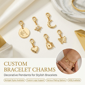 Pendentifs Cœur Or et Argent Yogoo pour Bracelets – Fournisseur de Composants, Breloques Métalliques Esthétiques pour Bijoux DIY et Cadeaux - Product Image 1