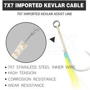 Mag PXSW01-GT Jigging Haak Glow Feather Uv Assist Haak 1/0 2/0 3/0 4/0 5/0 Zout Water Hard Sterke Enkele Jigging Lokhaken - Product Image 4