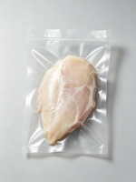 Transparante plastic vacuümverpakking voor kalkoen, eend, haarstaartvis, varkensvlees, rundvlees, opslag of verpakking voor diepvries- of gekookt vlees voor de detailhandel