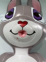 Figurine de lapin gonflable géante en PVC personnalisée de 180 cm avec bouche et sphère pour adulte, poupée lapin en vinyle durable de haute qualité avec 5 sphères