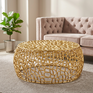 AK Brass Handmade Metal Coffee Table Gold Finish Unique Design Luxury Furniture For Home Decor Hotel Interior Living <b>Room</b> - Product Image 1