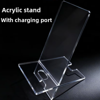 Support de téléphone et tablette pliable en acrylique transparent pour bureau, design créatif, OEM d'usine