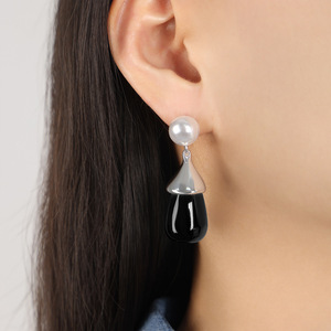 Multi Colors Resin <b>Studs</b> <b>Earrings</b> for Women | 18K PVD Gold Plated Stainless Steel | Waterproof, Hypoallergenic & Non-Fading - Product Image 6