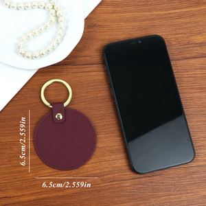 พวงกุญแจหนัง PU ทรงกลม 10 สี แบบสองด้าน เหมาะสำหรับการปั๊มฟอยล์ร้อน - Product Image 2