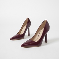 Chaussures de mariage françaises élégantes et sexy pour femmes, grande taille, à bout pointu, en cuir verni, à talon aiguille, polyvalentes et formelles