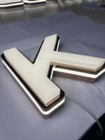 Lettres lumineuses LED avec bordure dorée, enseigne LED avec acrylique miroir doré, lettres d'enseigne LED 3D