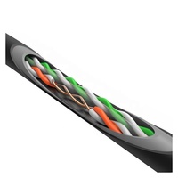 Tembaga Murni PVC + PE selubung ganda 0.56mm 23awg Cat6 kabel luar ruangan 100m harga Ftp Utp untuk kabel komunikasi