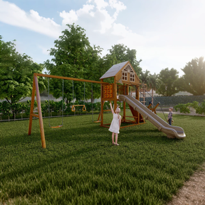 Balançoire et toboggan de jardin pour enfants, pour la chambre des enfants, en métal et en acier inoxydable. - Product Image 4